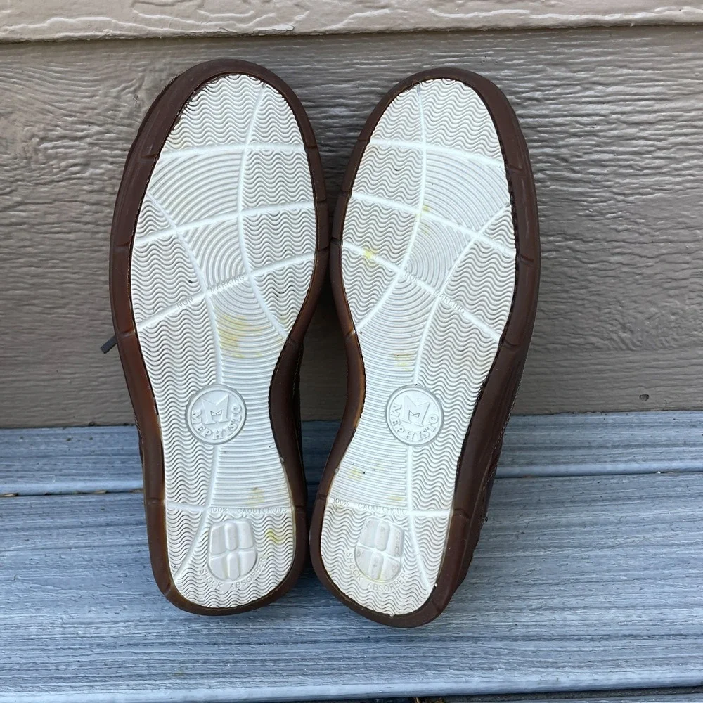 Mephisto Spinnaker Air Relax Boat Shoes Men Brown Leather Size 7.5 Deck Loafer